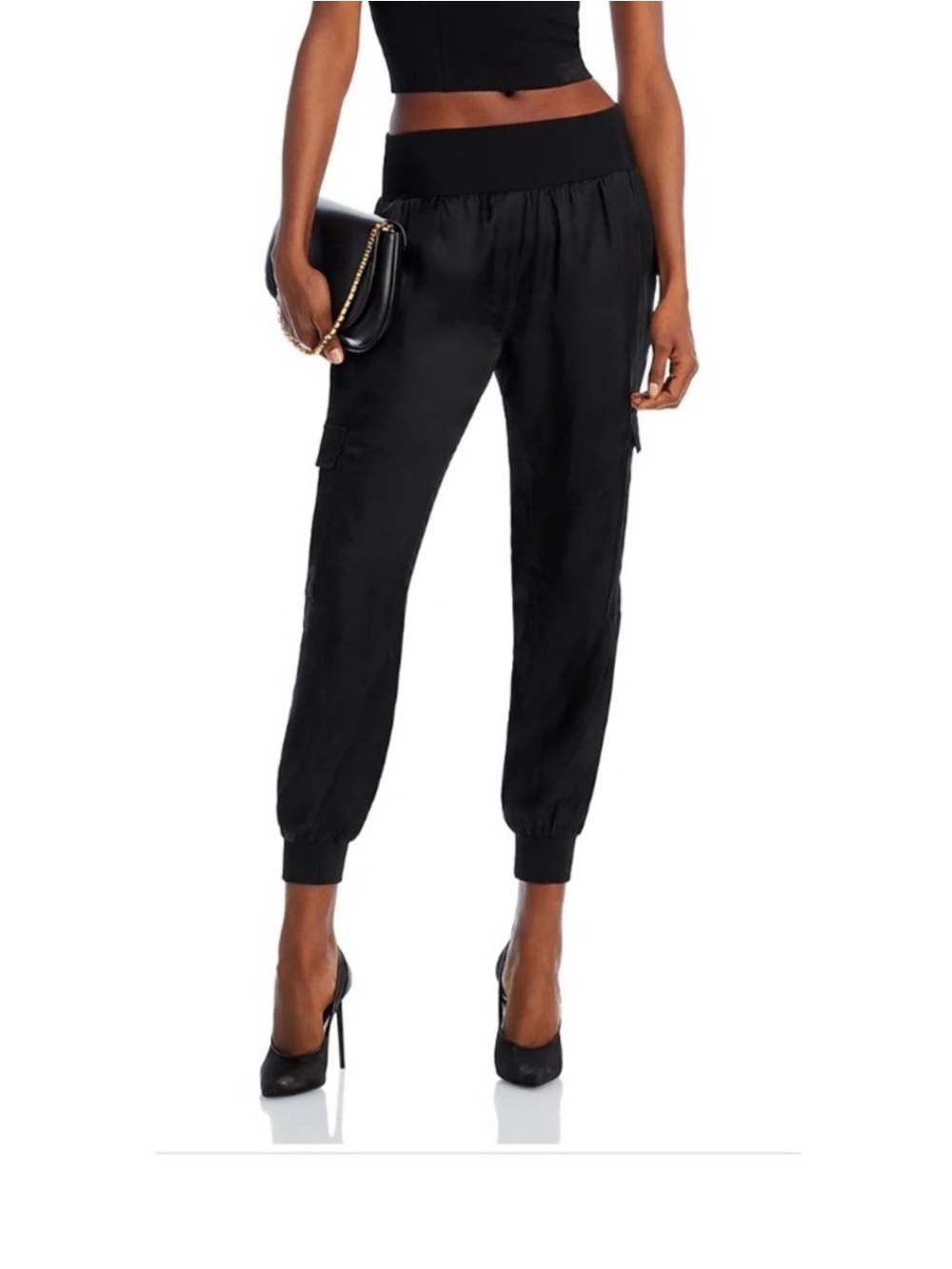 cinq a sept Black Cargo Jogger Pants